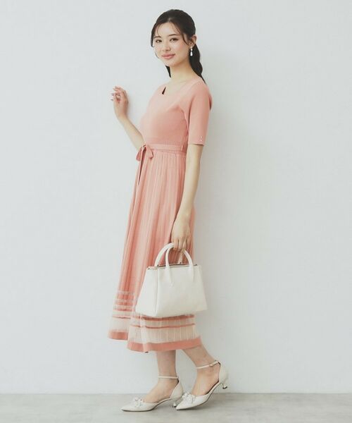 index / インデックス ミニ丈・ひざ丈ワンピース | シアーラインニットワンピース【UV/洗濯機洗い可】 | 詳細9