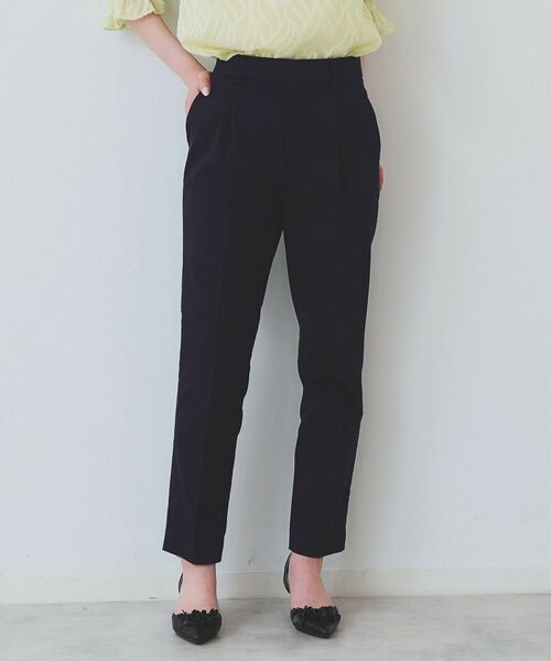 index/インデックス 《6color/XS-LLsize》コンパクトストレッチテーパードパンツ【洗濯機洗い可/吸水速乾/透け防止/イージーアイロン】 ネイビー(094) 02(トールM) index/インデックス 《6color/XS-LLsize》コンパクトストレッチテーパードパンツ【洗濯機洗い可/吸水速乾/透け防止/イージーアイロン】 ネイビー(094) 02(トールM)
