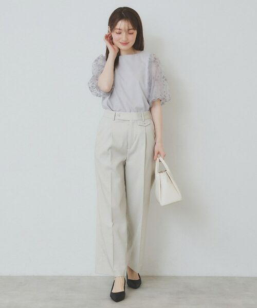 index / インデックス パンツ | サイドフラップストレッチワイドパンツ【洗濯機洗い可／イージーケア】 | 詳細13