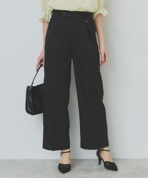 index / インデックス パンツ | サイドフラップストレッチワイドパンツ【洗濯機洗い可／イージーケア】 | 詳細2