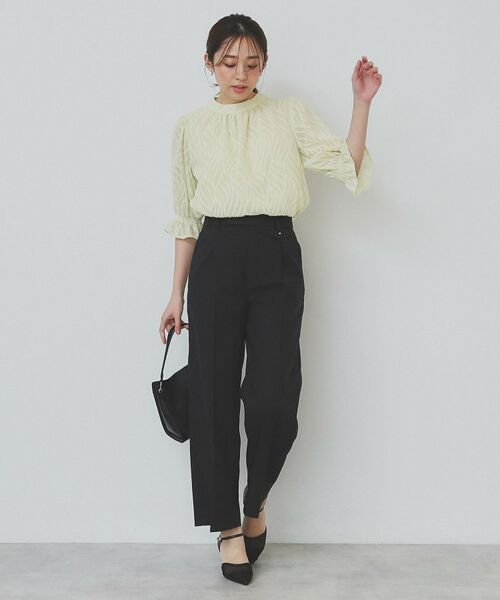 index / インデックス パンツ | サイドフラップストレッチワイドパンツ【洗濯機洗い可／イージーケア】 | 詳細4