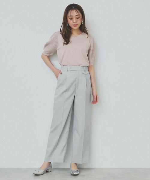 index / インデックス パンツ | サイドフラップストレッチワイドパンツ【洗濯機洗い可／イージーケア】 | 詳細8