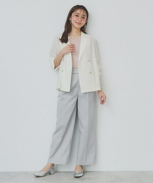 index / インデックス パンツ | サイドフラップストレッチワイドパンツ【洗濯機洗い可／イージーケア】 | 詳細9