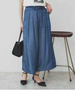 index / インデックス ショート・ハーフ・半端丈パンツ | シャンブレータックスカーチョ【接触冷感/洗濯機洗い可】