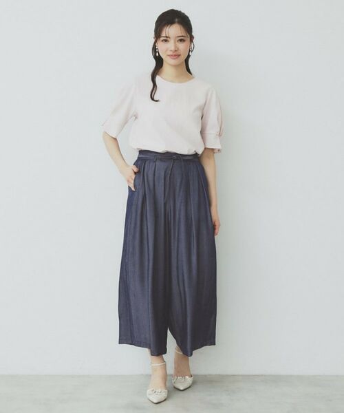 index / インデックス ショート・ハーフ・半端丈パンツ | シャンブレータックスカーチョ【接触冷感/洗濯機洗い可】 | 詳細10