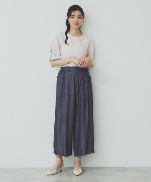 index / インデックス ショート・ハーフ・半端丈パンツ | シャンブレータックスカーチョ【接触冷感/洗濯機洗い可】 | 詳細12