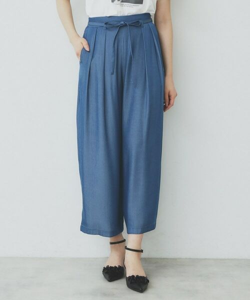 index / インデックス ショート・ハーフ・半端丈パンツ | シャンブレータックスカーチョ【接触冷感/洗濯機洗い可】 | 詳細14