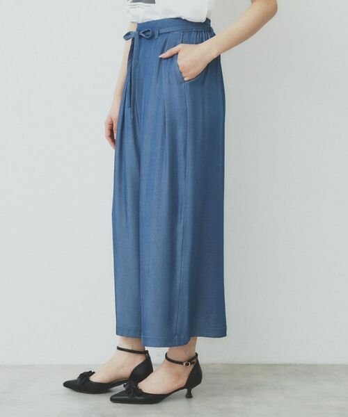 index / インデックス ショート・ハーフ・半端丈パンツ | シャンブレータックスカーチョ【接触冷感/洗濯機洗い可】 | 詳細15