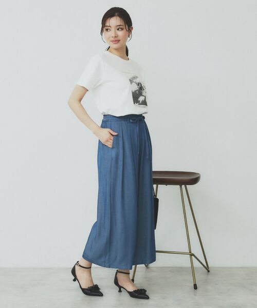 index / インデックス ショート・ハーフ・半端丈パンツ | シャンブレータックスカーチョ【接触冷感/洗濯機洗い可】 | 詳細4