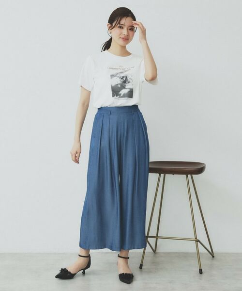 index / インデックス ショート・ハーフ・半端丈パンツ | シャンブレータックスカーチョ【接触冷感/洗濯機洗い可】 | 詳細5