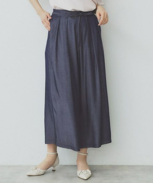 index / インデックス ショート・ハーフ・半端丈パンツ | シャンブレータックスカーチョ【接触冷感/洗濯機洗い可】 | 詳細8