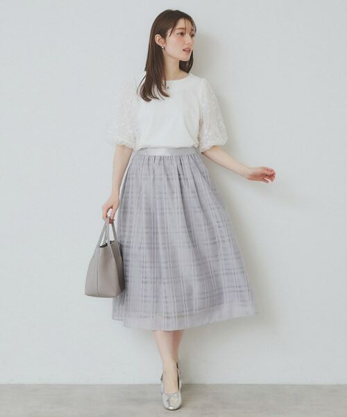 index / インデックス スカート | シアーチェックタックフレアスカート【洗濯機洗い可/イージーアイロン】 | 詳細2