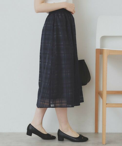 index / インデックス スカート | シアーチェックタックフレアスカート【洗濯機洗い可/イージーアイロン】 | 詳細9