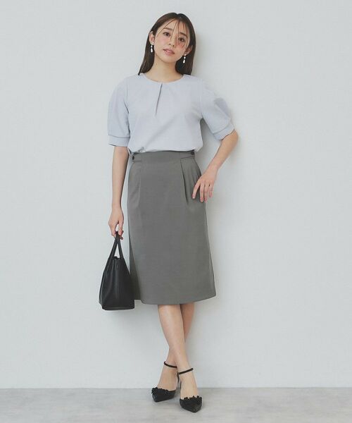 index / インデックス ミニ・ひざ丈スカート | ストレッチセミタイトスカート/セットアップ対応【洗濯機洗い可/抗ピル】 | 詳細2