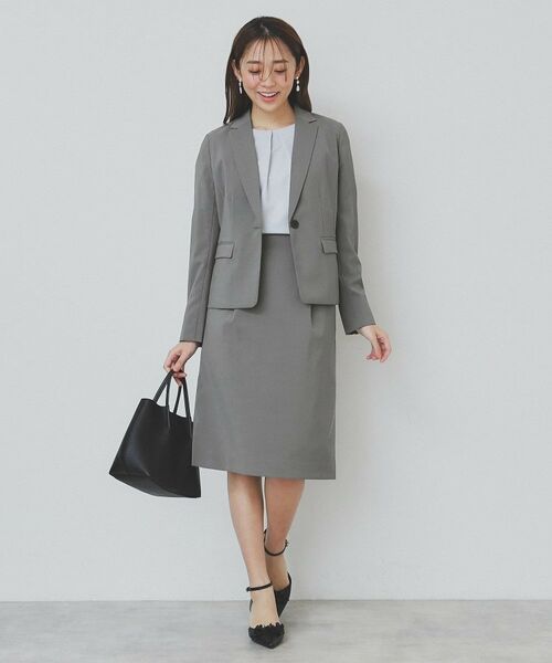 index / インデックス ミニ・ひざ丈スカート | ストレッチセミタイトスカート/セットアップ対応【洗濯機洗い可/抗ピル】 | 詳細3