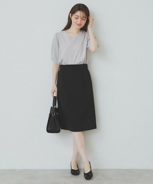 index / インデックス ミニ・ひざ丈スカート | ストレッチセミタイトスカート/セットアップ対応【洗濯機洗い可/抗ピル】 | 詳細6