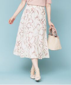 index / インデックス スカート | リボン柄マーメイドフレアスカート【洗濯機洗い可/イージーアイロン】