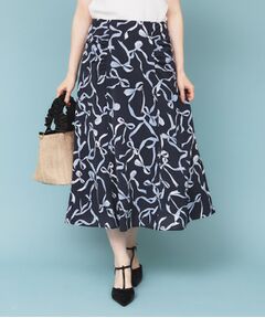 index / インデックス スカート | リボン柄マーメイドフレアスカート【洗濯機洗い可/イージーアイロン】