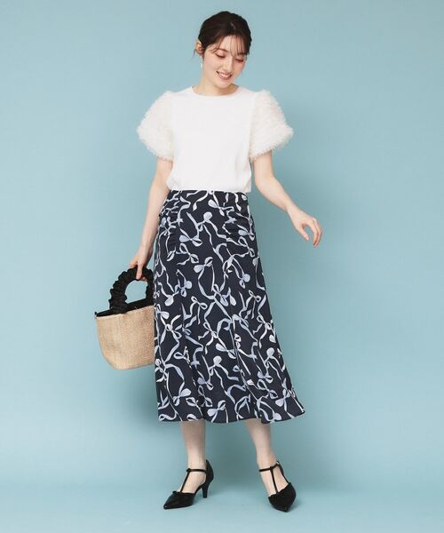 index / インデックス スカート | リボン柄マーメイドフレアスカート【洗濯機洗い可/イージーアイロン】 | 詳細10