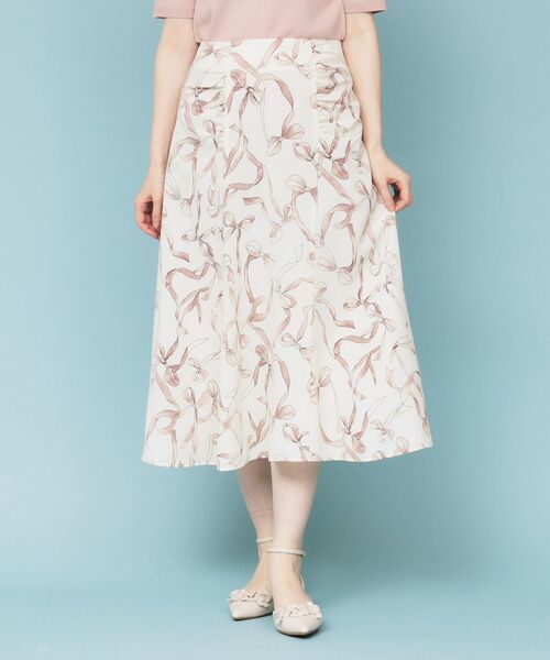 index / インデックス スカート | リボン柄マーメイドフレアスカート【洗濯機洗い可/イージーアイロン】 | 詳細13
