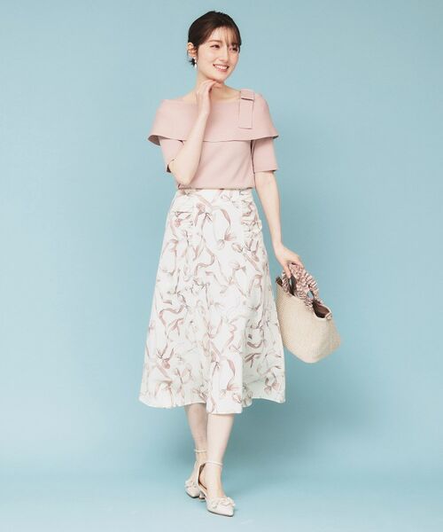 index / インデックス スカート | リボン柄マーメイドフレアスカート【洗濯機洗い可/イージーアイロン】 | 詳細2