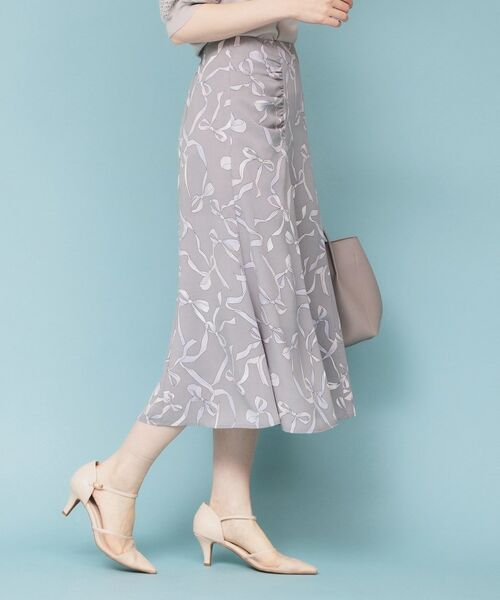 index / インデックス スカート | リボン柄マーメイドフレアスカート【洗濯機洗い可/イージーアイロン】 | 詳細5