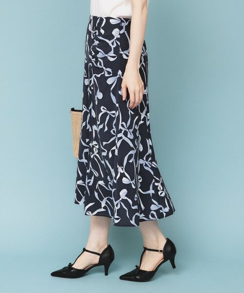 index / インデックス スカート | リボン柄マーメイドフレアスカート【洗濯機洗い可/イージーアイロン】 | 詳細9