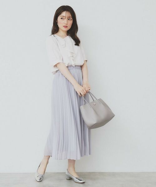 index / インデックス ロング・マキシ丈スカート | シアープリーツフレアスカート【洗濯機洗い可】 | 詳細9
