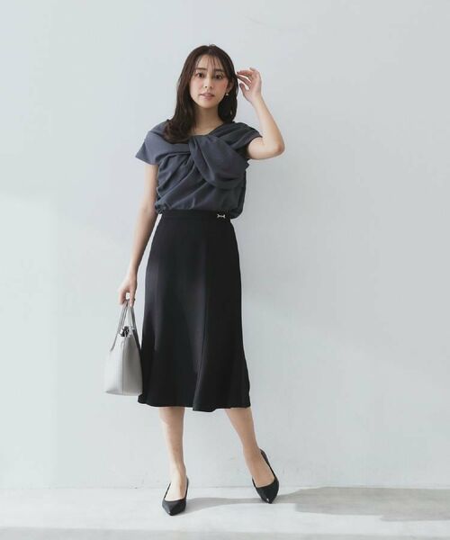 index / インデックス スカート | 麻調マーメイドフレアスカート【洗濯機洗い可/吸水速乾/防シワ/イージーアイロン】 | 詳細2