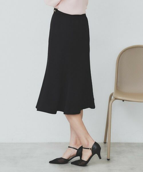 index / インデックス スカート | 麻調マーメイドフレアスカート【洗濯機洗い可/吸水速乾/防シワ/イージーアイロン】 | 詳細4