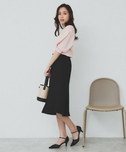 index / インデックス スカート | 麻調マーメイドフレアスカート【洗濯機洗い可/吸水速乾/防シワ/イージーアイロン】 | 詳細5