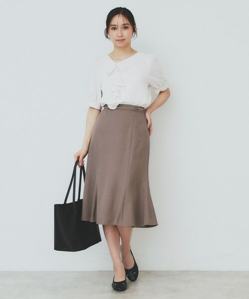 index / インデックス スカート | 麻調マーメイドフレアスカート【洗濯機洗い可/吸水速乾/防シワ/イージーアイロン】 | 詳細9