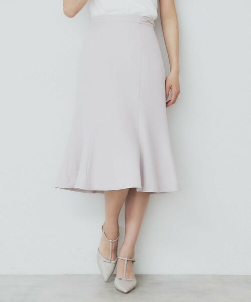 index / インデックス スカート | 麻調マーメイドフレアスカート【洗濯機洗い可/吸水速乾/防シワ/イージーアイロン】(ピンクベージュ(053))