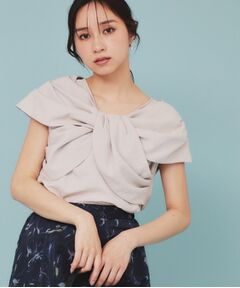 index / インデックス シャツ・ブラウス | ビッグリボンショールブラウス【洗濯機洗い可/吸水速乾/防シワ/抗ピル/イージーアイロン】