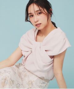 index / インデックス シャツ・ブラウス | ビッグリボンショールブラウス【洗濯機洗い可/吸水速乾/防シワ/抗ピル/イージーアイロン】