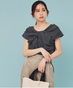 index / インデックス シャツ・ブラウス | ビッグリボンショールブラウス【洗濯機洗い可/吸水速乾/防シワ/抗ピル/イージーアイロン】