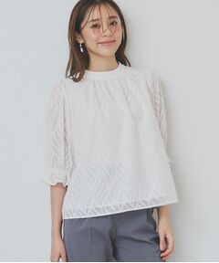 index / インデックス シャツ・ブラウス | リーフカットジャカードブラウス【洗濯機洗い可/イージーアイロン】