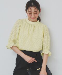 index / インデックス シャツ・ブラウス | リーフカットジャカードブラウス【洗濯機洗い可/イージーアイロン】