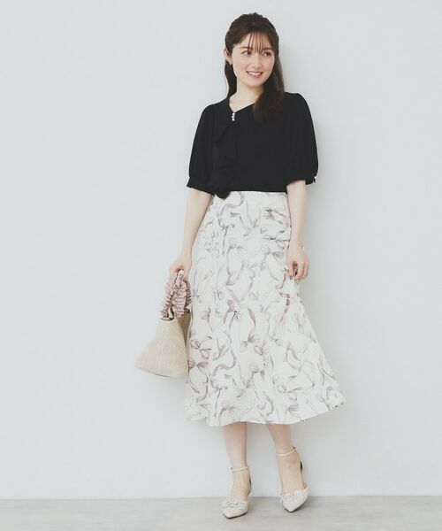 index / インデックス シャツ・ブラウス | アシメフリルパール調ブラウス【洗濯機洗い可/イージーアイロン】 | 詳細11