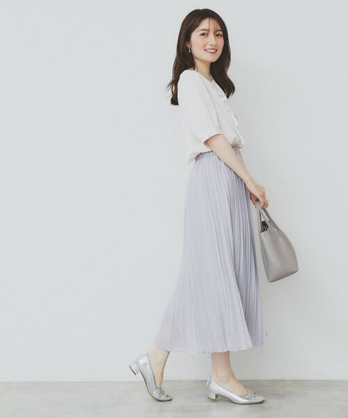 index / インデックス シャツ・ブラウス | アシメフリルパール調ブラウス【洗濯機洗い可/イージーアイロン】 | 詳細3