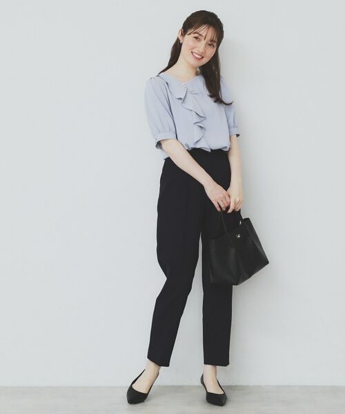 index / インデックス シャツ・ブラウス | アシメフリルパール調ブラウス【洗濯機洗い可/イージーアイロン】 | 詳細6