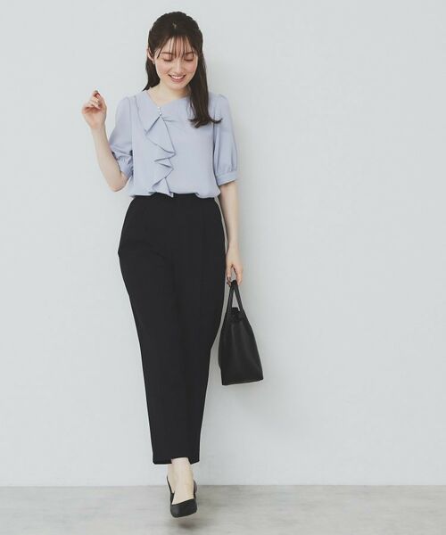 index / インデックス シャツ・ブラウス | アシメフリルパール調ブラウス【洗濯機洗い可/イージーアイロン】 | 詳細7