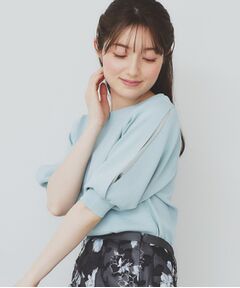 index / インデックス ニット・セーター | 《6色展開/XS-LLサイズ》ドライタッチ デザインスリーブニット【洗濯機洗い可/接触冷感/抗ピル】