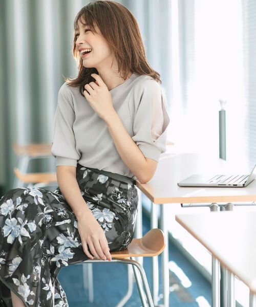 index / インデックス ニット・セーター | 《6色展開/XS-LLサイズ》ドライタッチ デザインスリーブニット【洗濯機洗い可/接触冷感/抗ピル】 | 詳細1