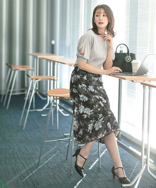 index / インデックス ニット・セーター | 《6色展開/XS-LLサイズ》ドライタッチ デザインスリーブニット【洗濯機洗い可/接触冷感/抗ピル】 | 詳細2