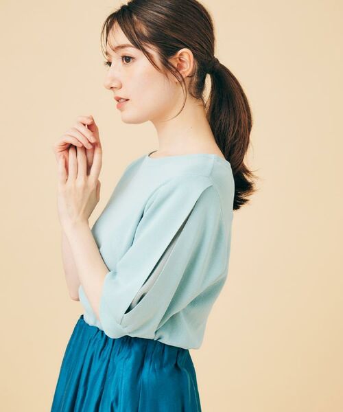 index / インデックス ニット・セーター | 《6色展開/XS-LLサイズ》ドライタッチ デザインスリーブニット【洗濯機洗い可/接触冷感/抗ピル】 | 詳細3