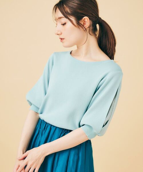 index / インデックス ニット・セーター | 《6色展開/XS-LLサイズ》ドライタッチ デザインスリーブニット【洗濯機洗い可/接触冷感/抗ピル】 | 詳細4