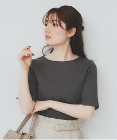 index / インデックス カットソー | 《7色展開/XS-LLサイズ》ボートネックリブトップス【UV/洗濯機洗い可】