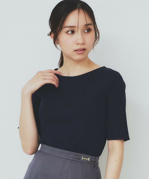 index / インデックス カットソー | 《7色展開/XS-LLサイズ》ボートネックリブトップス【UV/洗濯機洗い可】 | 詳細27