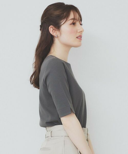index / インデックス カットソー | 《7色展開/XS-LLサイズ》ボートネックリブトップス【UV/洗濯機洗い可】 | 詳細6